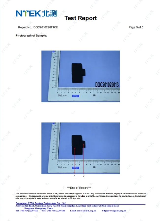 NTEK sample photograph report