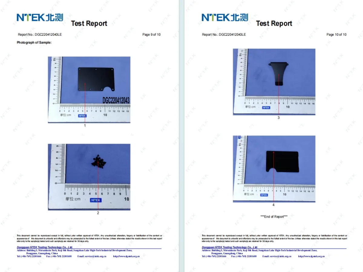 NTEK phthalates content test report