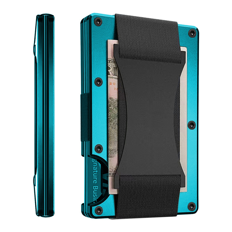 High Quality Simple Men’s Metal Wallet Aluminum RFID Blocking Credit Card Holder CNC Machined