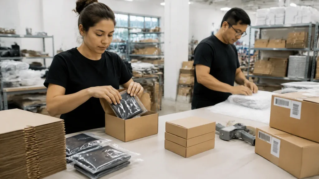 Packaging line preparing retail-ready wallets