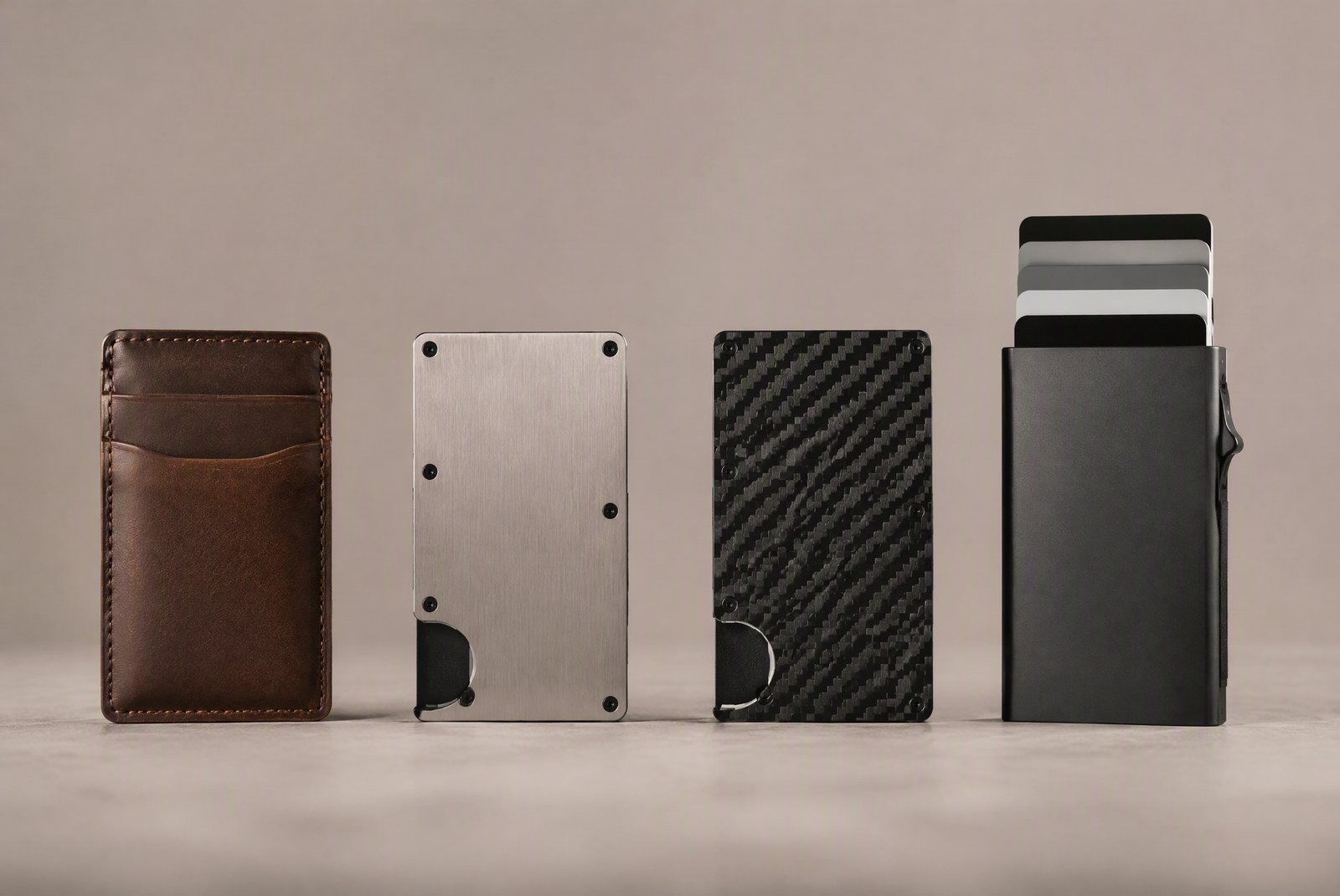 Five card holder mechanisms: sleeve, magnet, ejection, pop-up, tracker