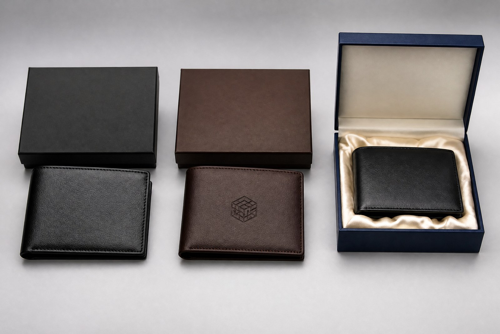Comparison bar chart illustrating the three budget tiers for bulk corporate wallets, from entry-level aluminum to premium titanium, with indicative unit price ranges