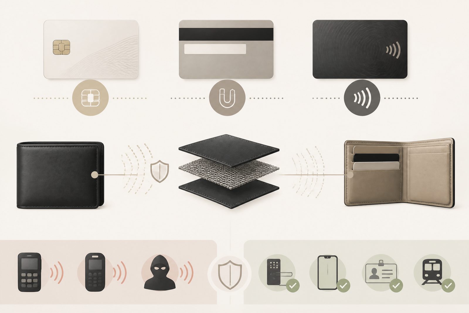 Card types and shields summary: chip, strip, and RFID — what to protect