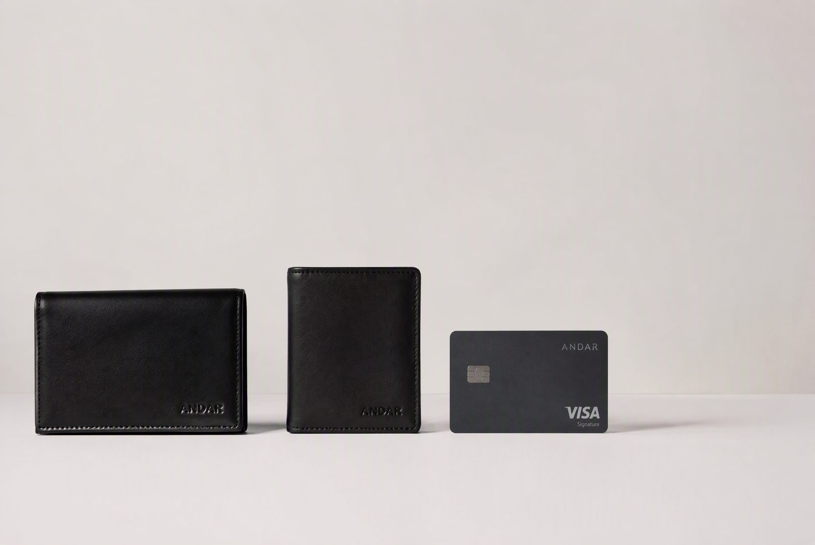 Card-width, cash-slot, and pocket-fit comparison shown side by side