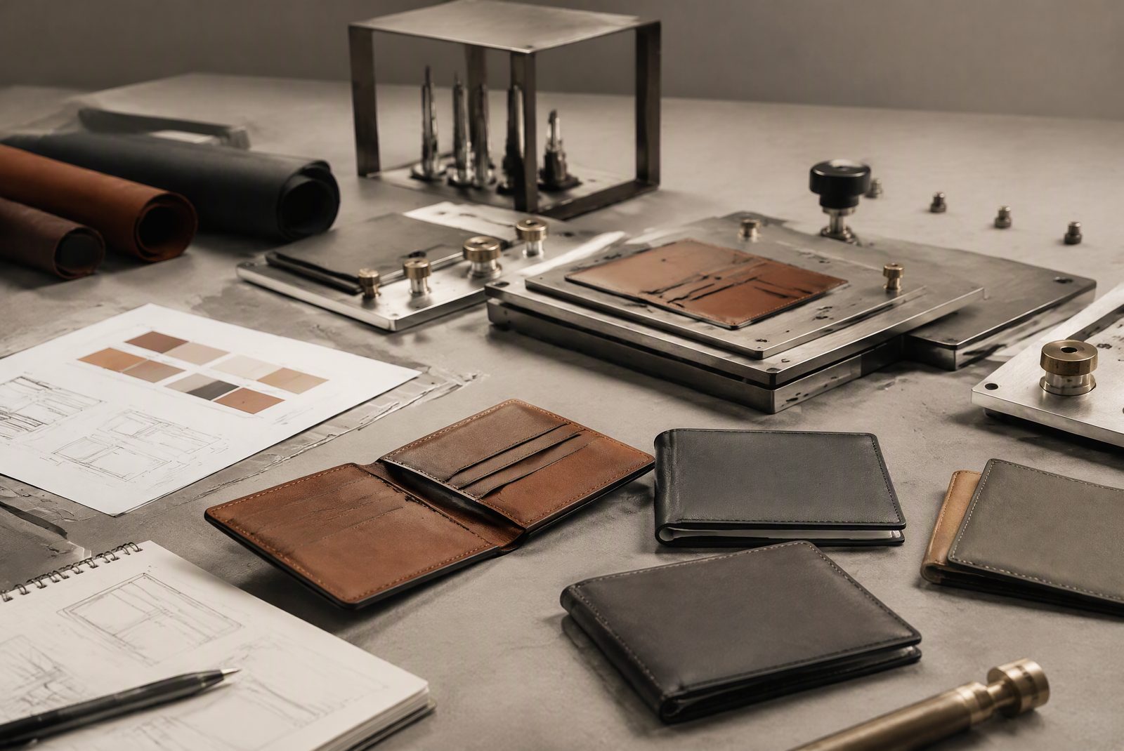TOPWALLET factory laser engraving line with sample review and four-stage QC