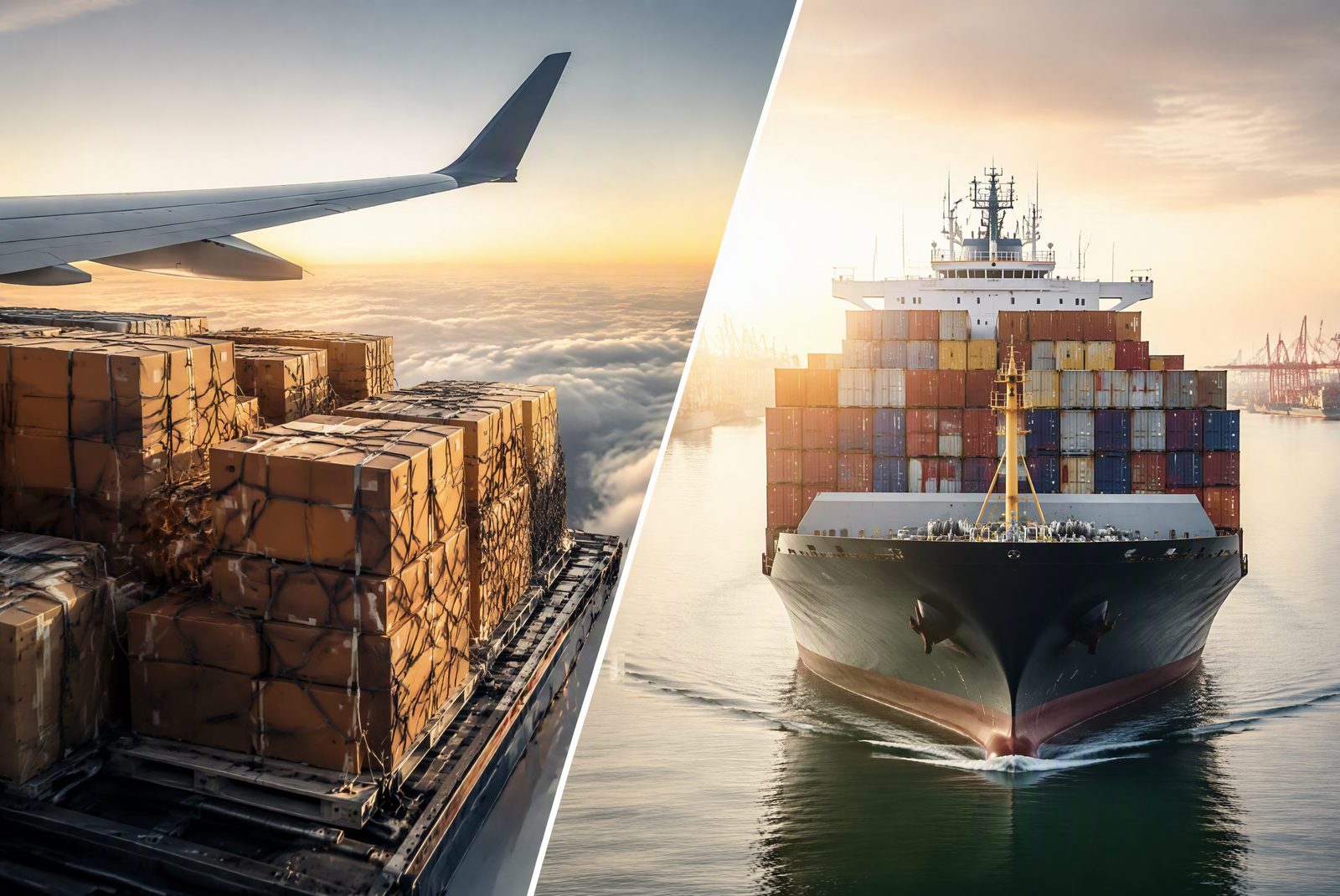 Cost versus lead time comparison of express, air, and sea shipping for wallet orders