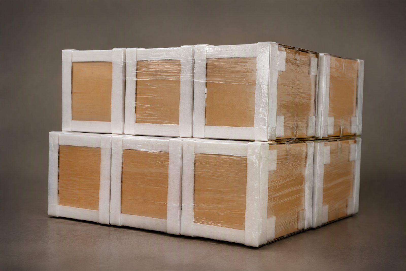 Small sample shipment compared with container-scale wholesale inventory of wallets
