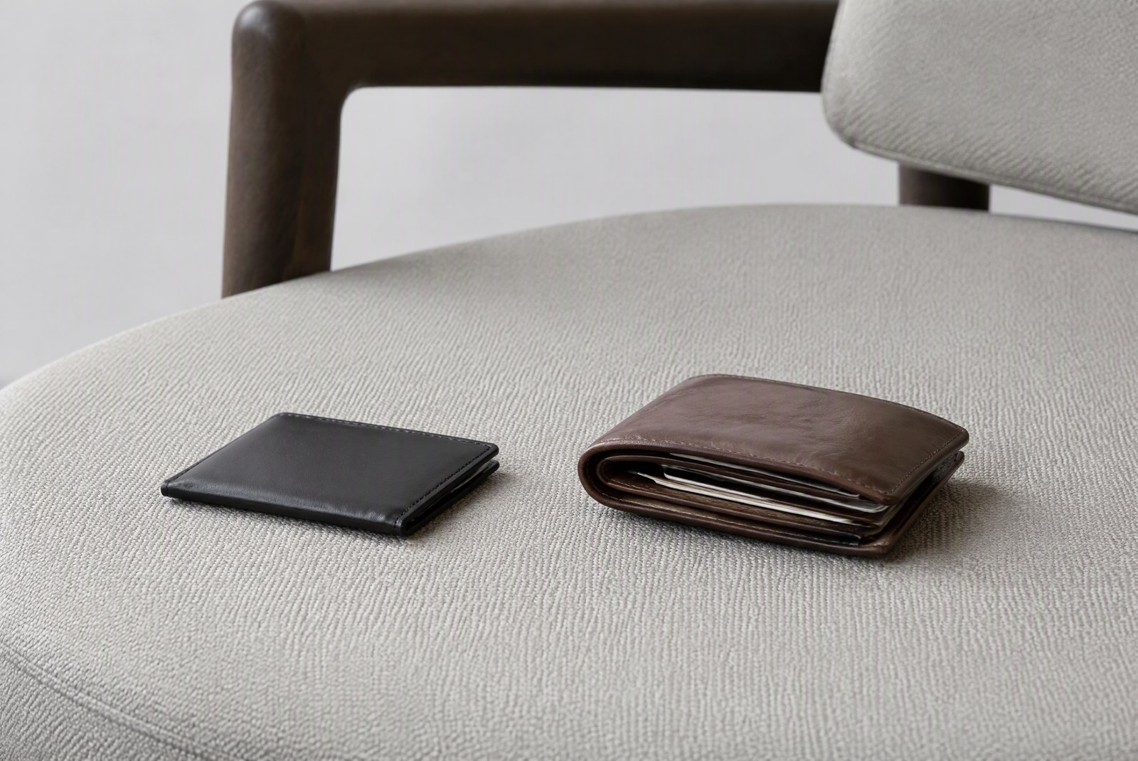 Sitting at a desk with a thick wallet in the back pocket, line highlighting the lower back