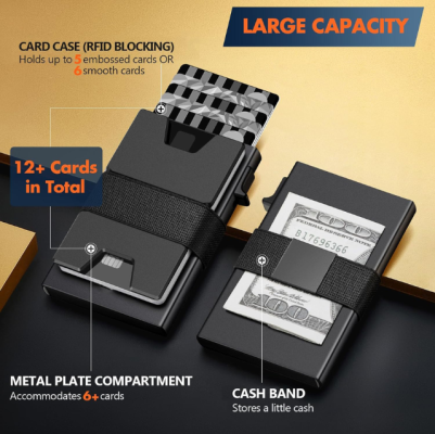 Aluminum Automatic Pop-Up RFID Wallet